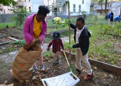 Solar Youth and Lincoln Basset School volunteer at Ivy St Garden