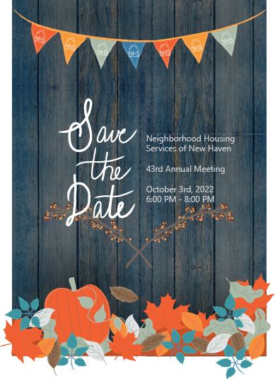 Save the date for NHS of New Haven's Annual Meeting on October 3rd